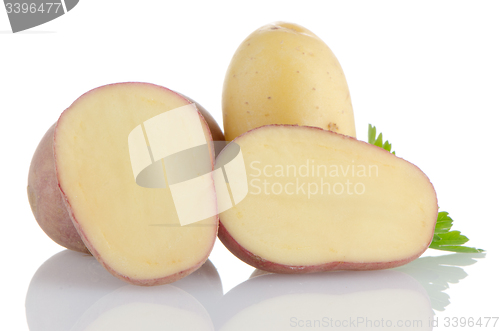 Image of Red sliced potatoes
