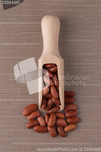 Image of Wooden scoop with red beans