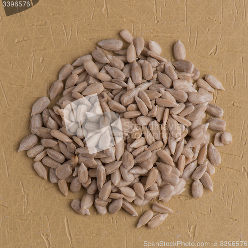 Image of Circle of shelled sunflower seeds