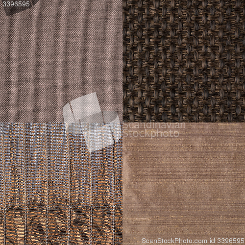 Image of Set of brown fabric samples