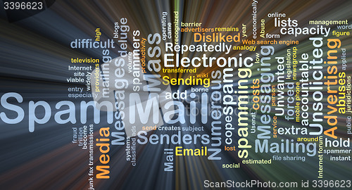 Image of Spam mail background concept glowing