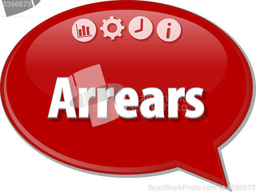 Image of Arrears   Business term speech bubble illustration