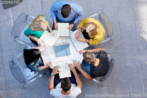 Image of group of students  top view