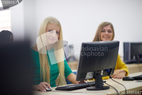 Image of students group in computer lab classroom