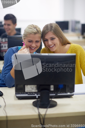 Image of students group in computer lab classroom