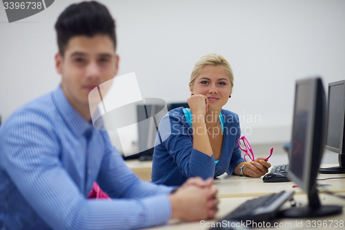 Image of students group in computer lab classroom
