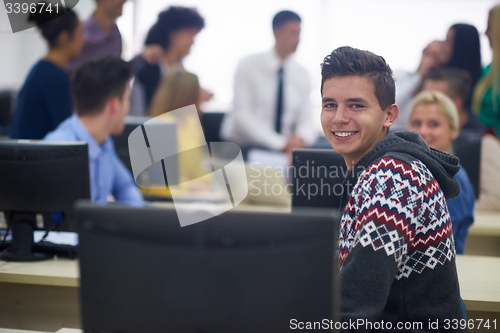 Image of students group in computer lab classroom