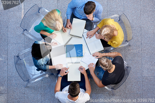 Image of group of students  top view