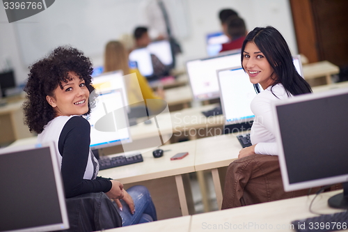 Image of students group in computer lab classroom