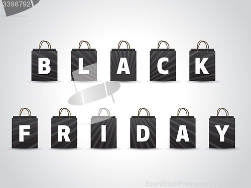 Image of Black friday background with black shopping bags