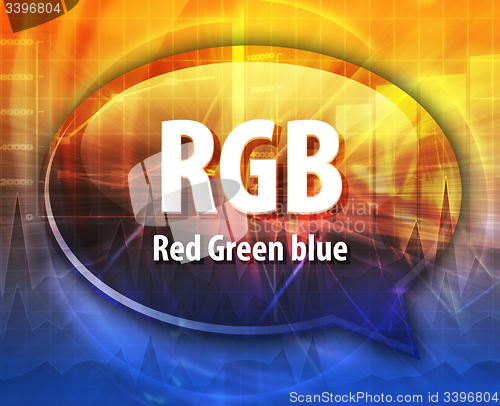 Image of RGB acronym definition speech bubble illustration