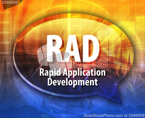 Image of RAD acronym definition speech bubble illustration