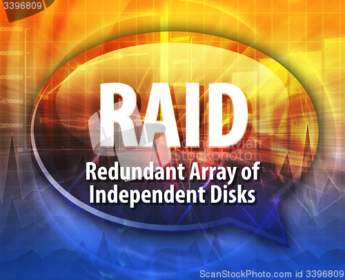 Image of RAID acronym definition speech bubble illustration