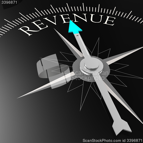 Image of Revenue word on the black compass
