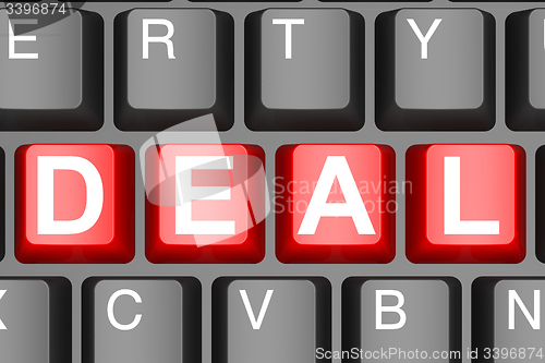 Image of  Deal button on modern computer keyboard