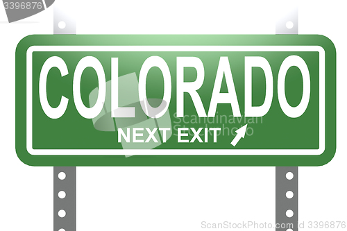Image of Colorado green sign board isolated