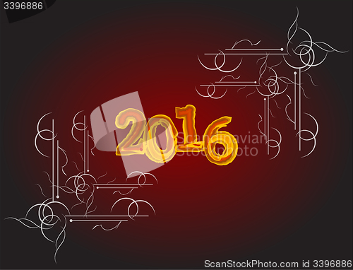 Image of Abstract golden christmas background. new year 2016 invitation card