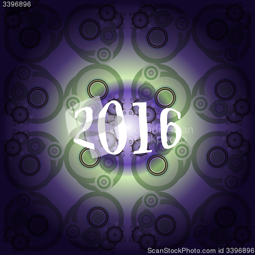 Image of creative happy new year 2016 design. Flat design. Outline