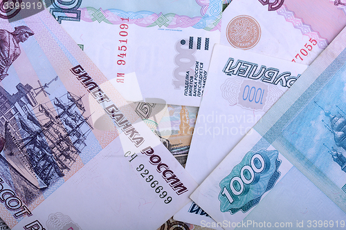 Image of Russian Rouble Banknotes background