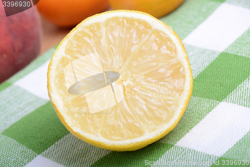 Image of extreme closeup of a lemon fruit texture