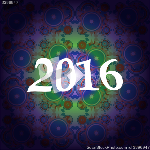 Image of Happy new year 2016 creative greeting card design