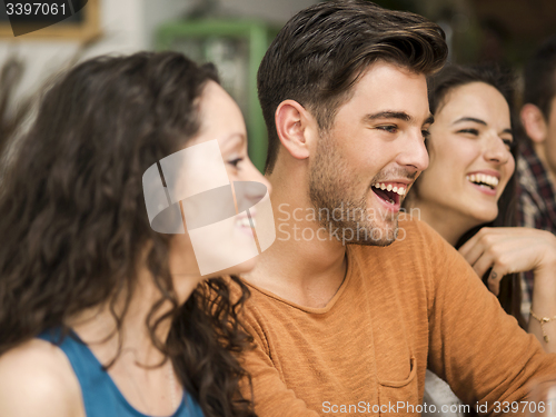 Image of Friends having fun at the restaurant