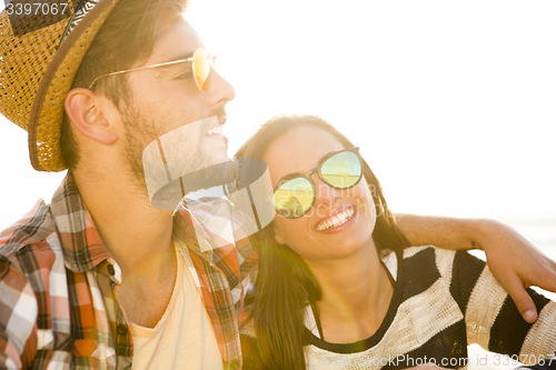 Image of Young couple at the beach