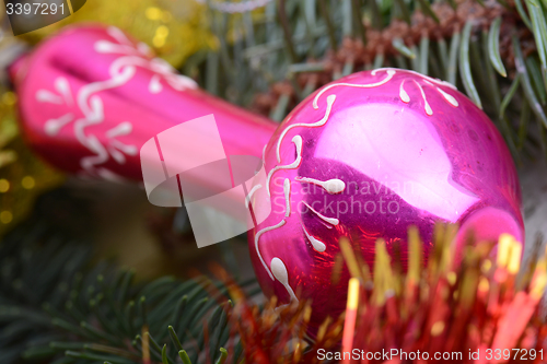 Image of Christmas composition with Christmas balls and Christmas decoration