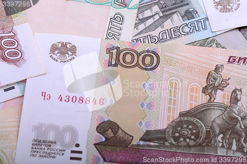 Image of Russian Rouble Banknotes background