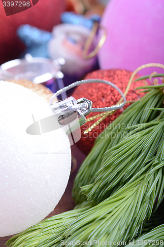Image of Christmas tree with decoration, detail