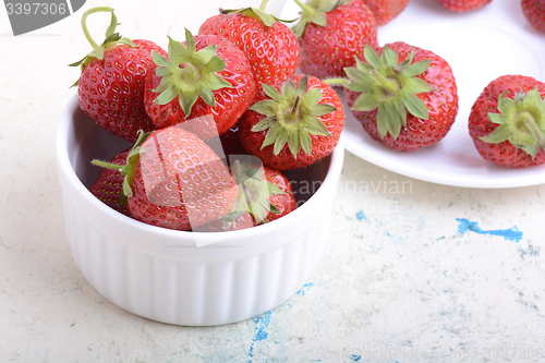 Image of Fresh ripe perfect strawberry - health food 