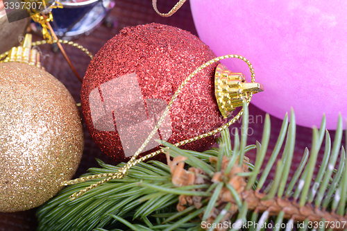 Image of Christmas tree with decoration, detail