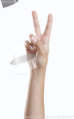 Image of Hand making peace sign