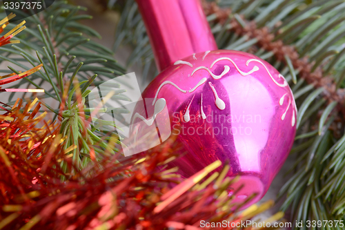 Image of Christmas composition with Christmas balls and Christmas decoration