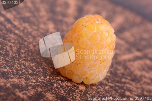 Image of Close up of yellow raspberries