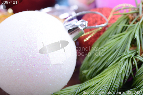 Image of Christmas tree with decoration, detail