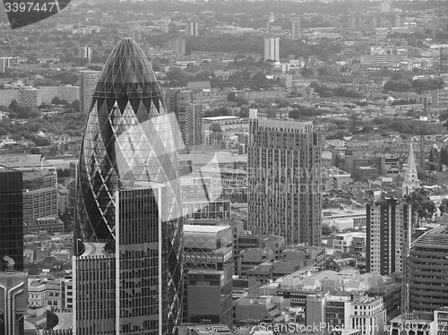 Image of Black and white Aerial view of London