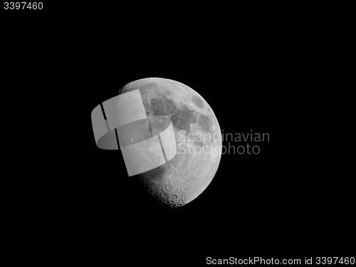 Image of Black and white Gibbous moon