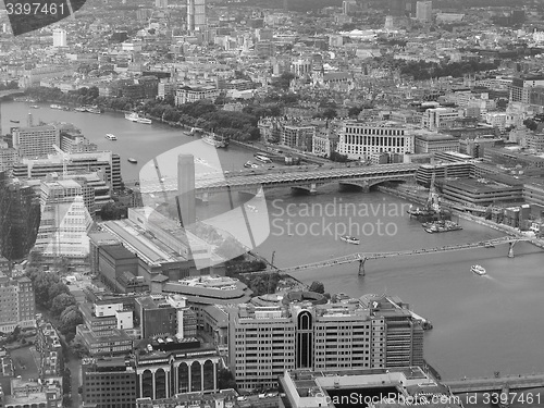Image of Black and white Aerial view of London