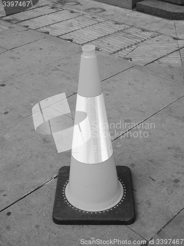 Image of Black and white Traffic cone