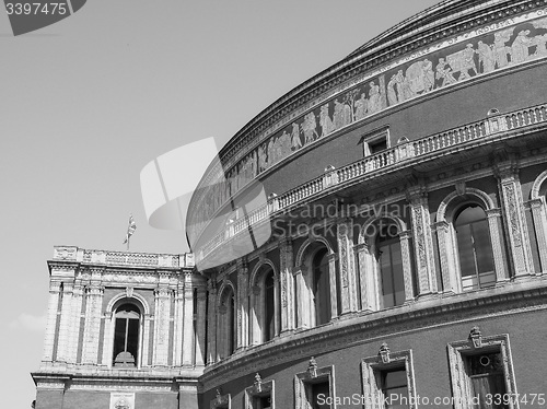 Image of Black and white Royal Albert Hall in London