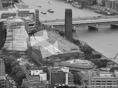 Image of Black and white Aerial view of London