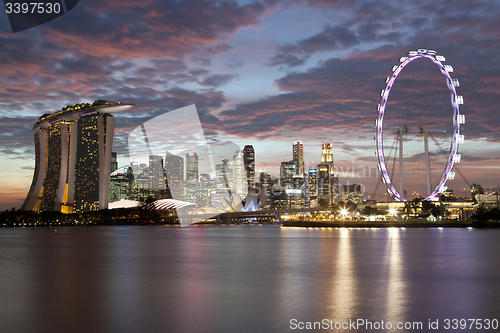 Image of Singapore cityscape at sunset