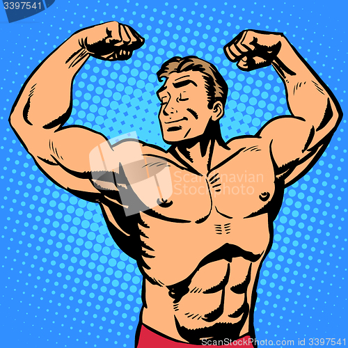Image of Bodybuilder muscle handsome athlete