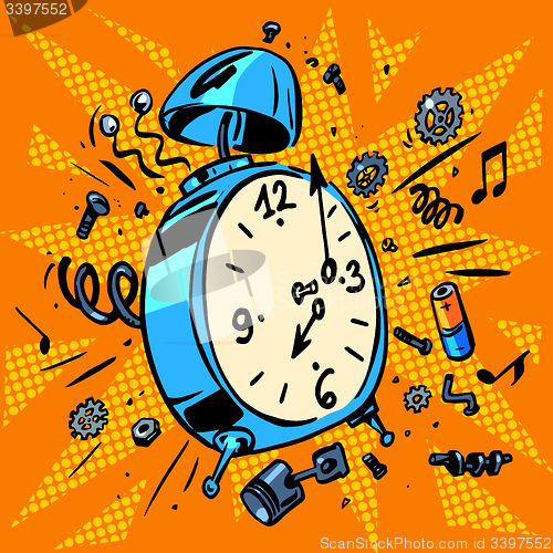 Image of morning alarm clock rings time to Wake up