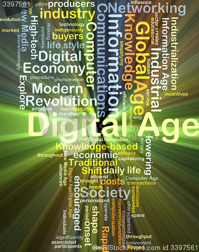 Image of Digital age background concept glowing