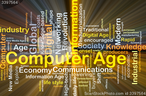 Image of Computer age background concept glowing