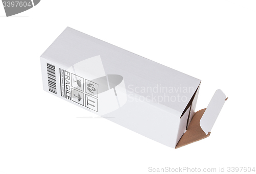 Image of White cardboard box on a white background