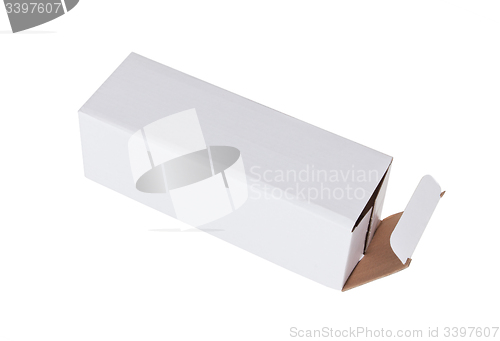 Image of White cardboard box on a white background