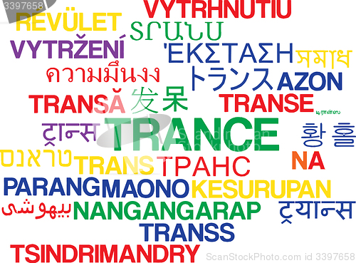 Image of Trance multilanguage wordcloud background concept
